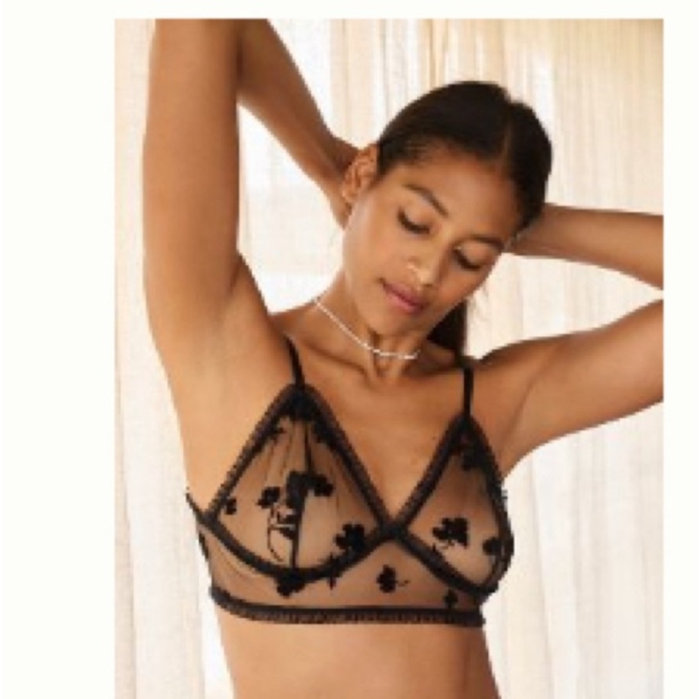 NWT Anthropologie Sheer Floral Bralette